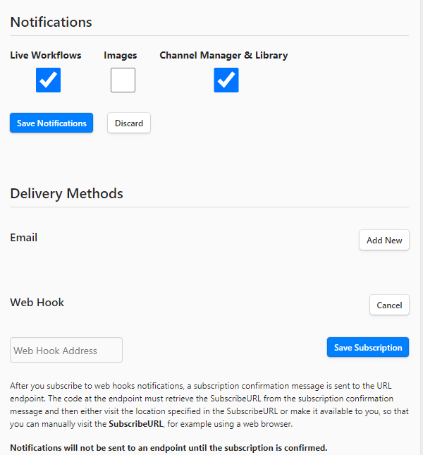 Notifications Delivery Methods